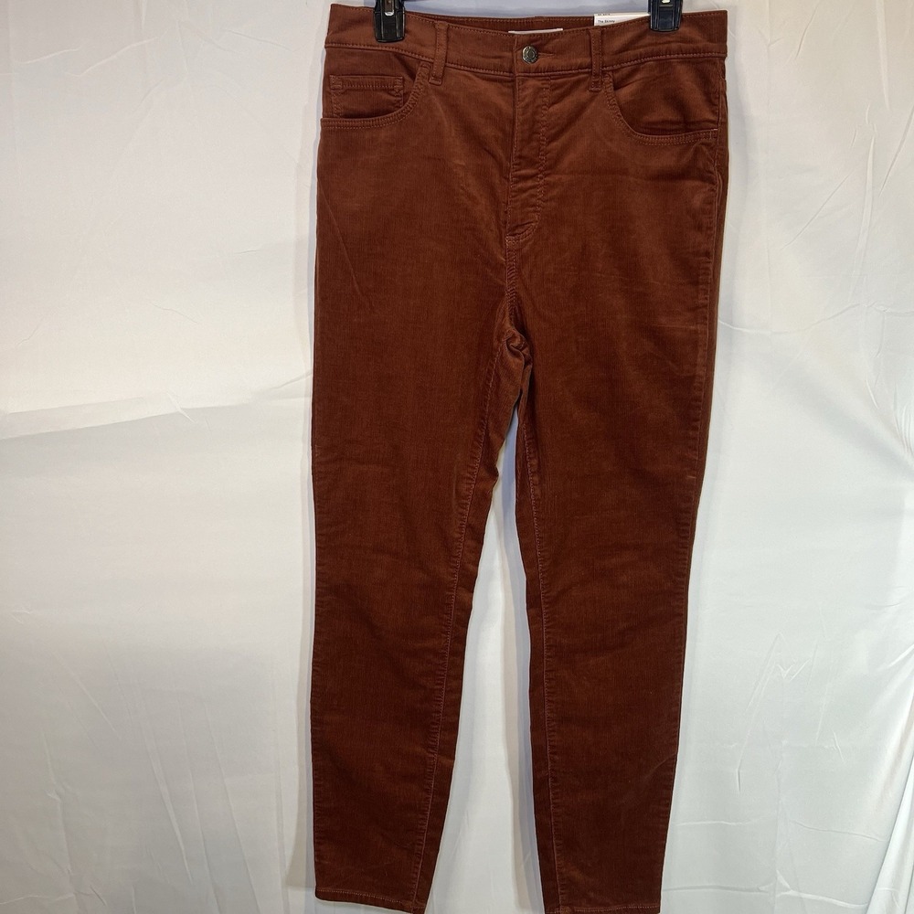 LOFT Orange Corduroy Jeans Pants Womens Skinny High Rise Regular Fit SIZE 28 / 6